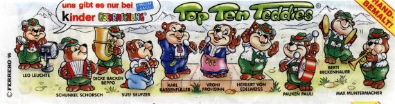 Top Ten Teddies  1995/1996