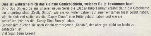Comicbchlein Dapsy Dino Family  1996/1997