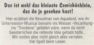 Comicbchlein Aqualand  1997/1998