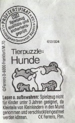 Tierpuzzle: Hunde  1993/1994